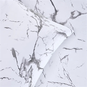 Sengetøj bomuldssatin - 240x220 cm - Marmor Hvid